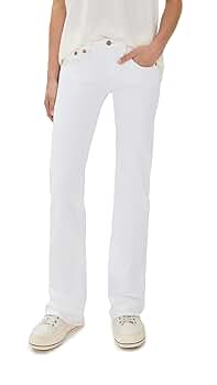 R13 Women's Boy Flare Jeans, Aerin White Stretch, 25 at
